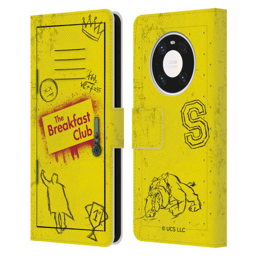 The Breakfast Club Graphics Yellow Locker Leather Book Wallet Case Cover For Huawei Mate 40 Pro 5G