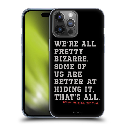 The Breakfast Club Graphics Typography Soft Gel Case for Apple iPhone 14 Pro Max