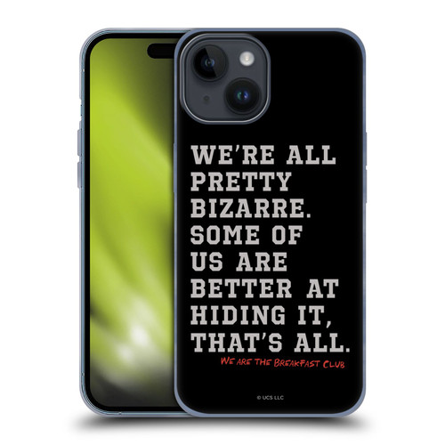 The Breakfast Club Graphics Typography Soft Gel Case for Apple iPhone 15
