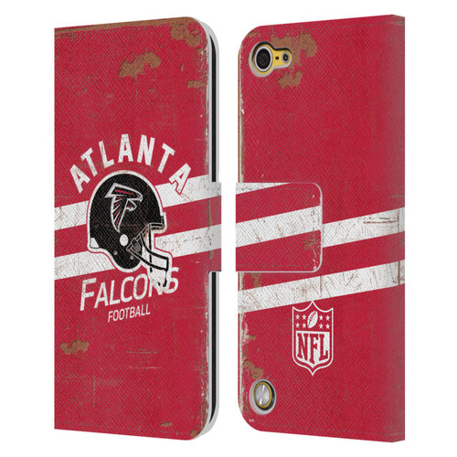 NFL Atlanta Falcons Logo Art Helmet Distressed Leather Book Wallet Case Cover For Apple iPod Touch 5G 5th Gen