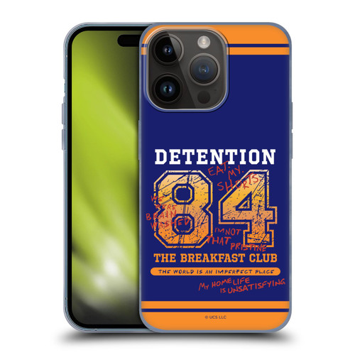 The Breakfast Club Graphics Detention 84 Soft Gel Case for Apple iPhone 15 Pro