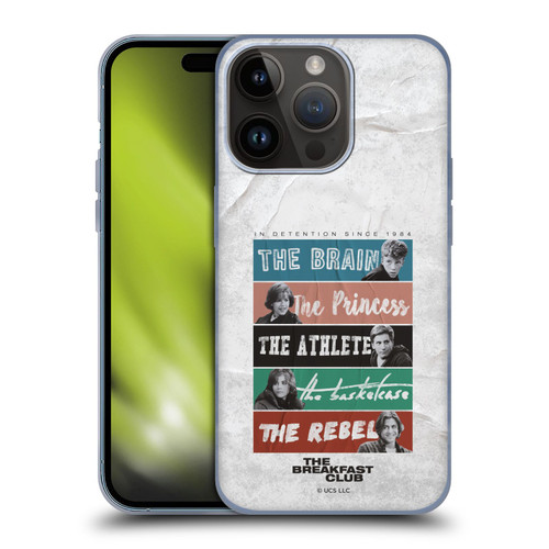 The Breakfast Club Graphics In Detention Since 1984 Soft Gel Case for Apple iPhone 15 Pro