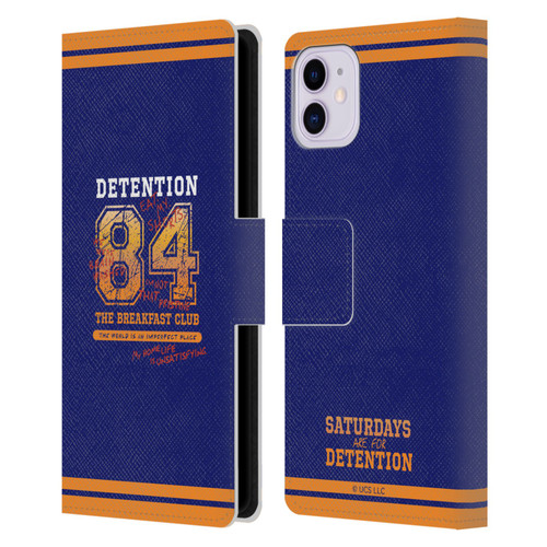 The Breakfast Club Graphics Detention 84 Leather Book Wallet Case Cover For Apple iPhone 11