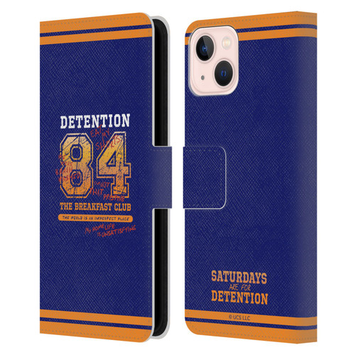 The Breakfast Club Graphics Detention 84 Leather Book Wallet Case Cover For Apple iPhone 13