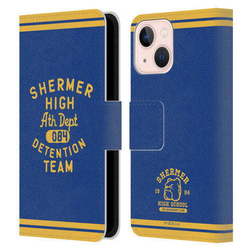 The Breakfast Club Graphics Shermer High Ath Depth Leather Book Wallet Case Cover For Apple iPhone 13 Mini