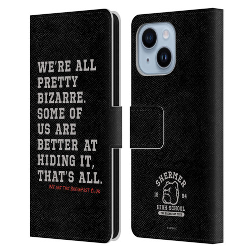The Breakfast Club Graphics Typography Leather Book Wallet Case Cover For Apple iPhone 14 Plus