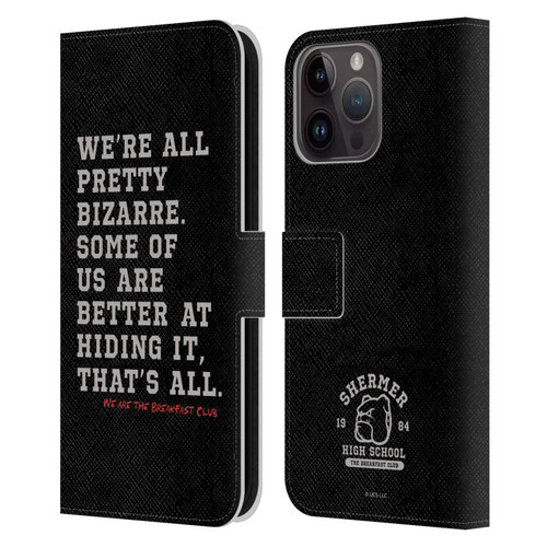 The Breakfast Club Graphics Typography Leather Book Wallet Case Cover For Apple iPhone 15 Pro Max
