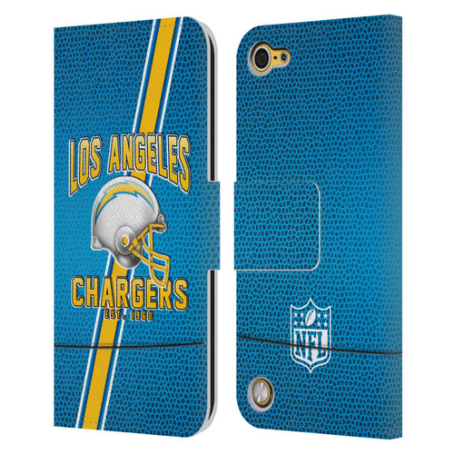 NFL Los Angeles Chargers Logo Art Football Stripes Leather Book Wallet Case Cover For Apple iPod Touch 5G 5th Gen