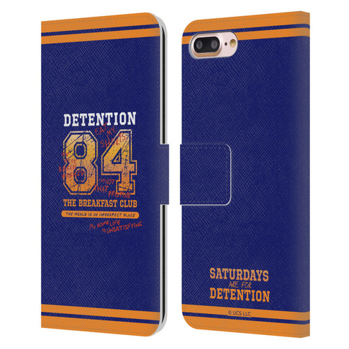 The Breakfast Club Graphics Detention 84 Leather Book Wallet Case Cover For Apple iPhone 7 Plus / iPhone 8 Plus
