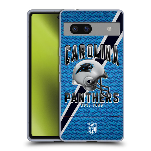 NFL Carolina Panthers Logo Art Football Stripes Soft Gel Case for Google Pixel 7a