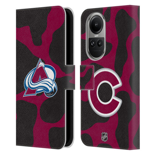 NHL Colorado Avalanche Cow Pattern Leather Book Wallet Case Cover For OPPO Reno10 5G / Reno10 Pro 5G