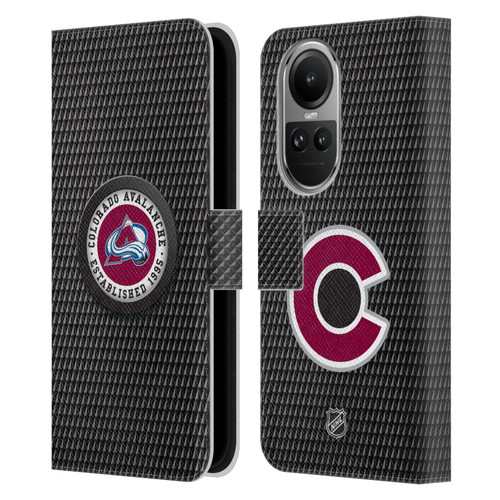NHL Colorado Avalanche Puck Texture Leather Book Wallet Case Cover For OPPO Reno10 5G / Reno10 Pro 5G