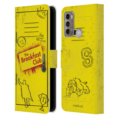 The Breakfast Club Graphics Yellow Locker Leather Book Wallet Case Cover For Motorola Moto G60 / Moto G40 Fusion