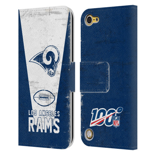 NFL Los Angeles Rams Logo Art Banner 100th Leather Book Wallet Case Cover For Apple iPod Touch 5G 5th Gen