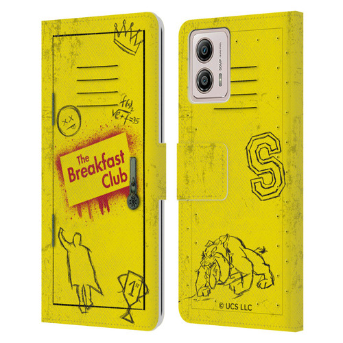 The Breakfast Club Graphics Yellow Locker Leather Book Wallet Case Cover For Motorola Moto G53 5G