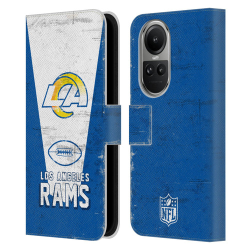 NFL Los Angeles Rams Logo Art Banner 100th Leather Book Wallet Case Cover For OPPO Reno10 5G / Reno10 Pro 5G
