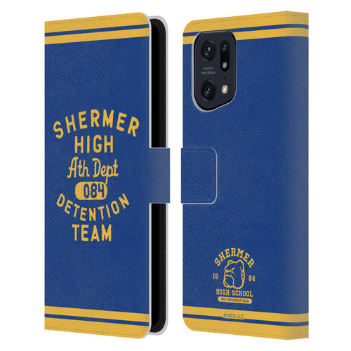 The Breakfast Club Graphics Shermer High Ath Depth Leather Book Wallet Case Cover For OPPO Find X5