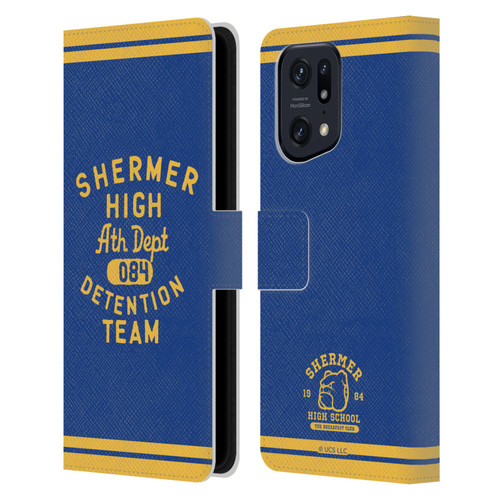 The Breakfast Club Graphics Shermer High Ath Depth Leather Book Wallet Case Cover For OPPO Find X5 Pro