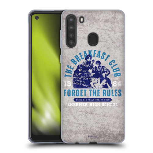 The Breakfast Club Graphics Forget The Rules Soft Gel Case for Samsung Galaxy A21 (2020)