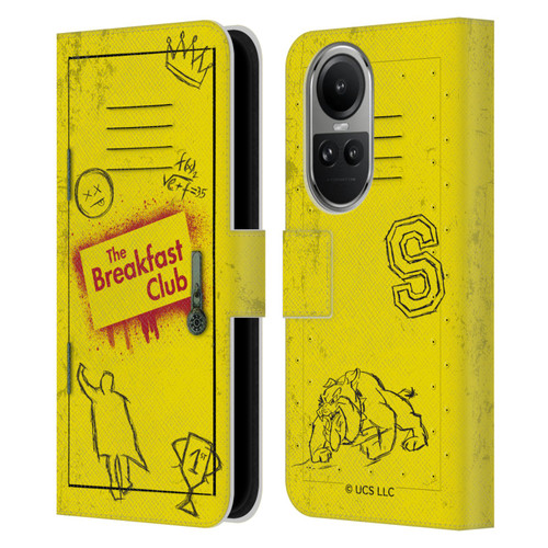 The Breakfast Club Graphics Yellow Locker Leather Book Wallet Case Cover For OPPO Reno10 5G / Reno10 Pro 5G