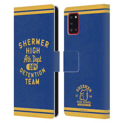 The Breakfast Club Graphics Shermer High Ath Depth Leather Book Wallet Case Cover For Samsung Galaxy A31 (2020)