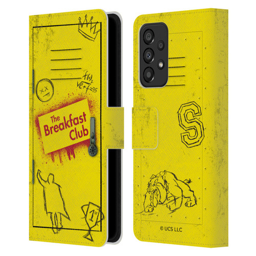 The Breakfast Club Graphics Yellow Locker Leather Book Wallet Case Cover For Samsung Galaxy A33 5G (2022)
