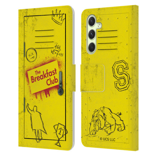 The Breakfast Club Graphics Yellow Locker Leather Book Wallet Case Cover For Samsung Galaxy A54 5G