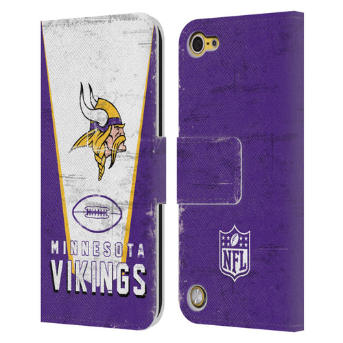 NFL Minnesota Vikings Logo Art Banner Leather Book Wallet Case Cover For Apple iPod Touch 5G 5th Gen