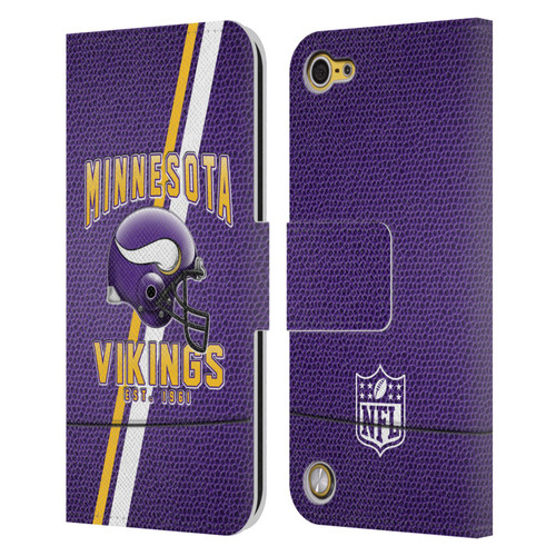 NFL Minnesota Vikings Logo Art Football Stripes Leather Book Wallet Case Cover For Apple iPod Touch 5G 5th Gen