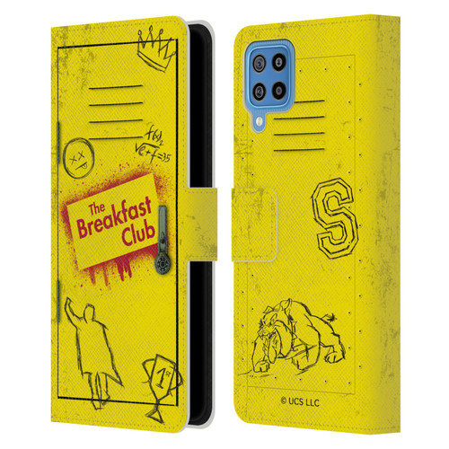 The Breakfast Club Graphics Yellow Locker Leather Book Wallet Case Cover For Samsung Galaxy F22 (2021)