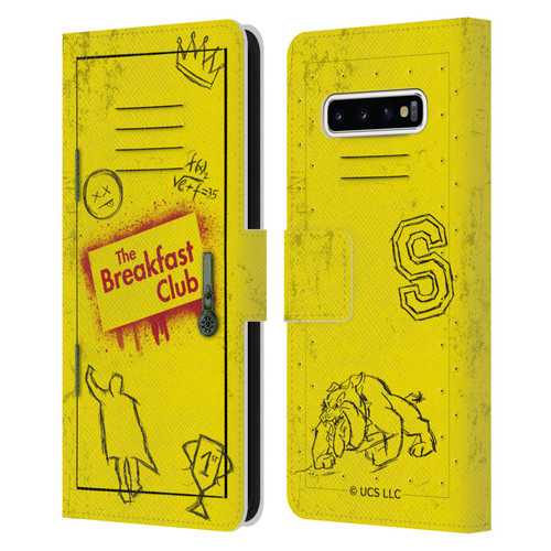 The Breakfast Club Graphics Yellow Locker Leather Book Wallet Case Cover For Samsung Galaxy S10+ / S10 Plus
