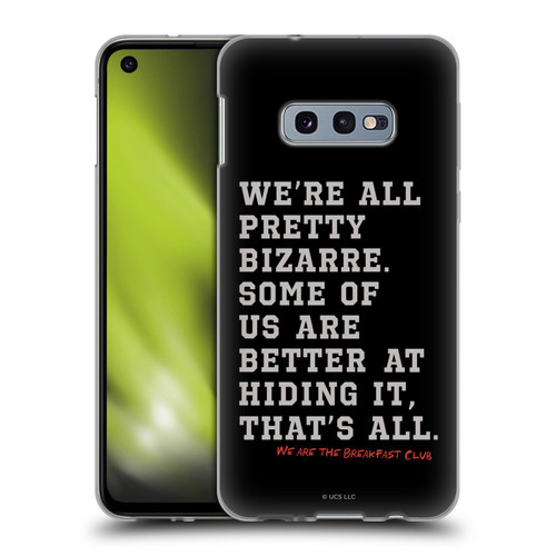 The Breakfast Club Graphics Typography Soft Gel Case for Samsung Galaxy S10e