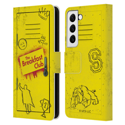 The Breakfast Club Graphics Yellow Locker Leather Book Wallet Case Cover For Samsung Galaxy S22 5G