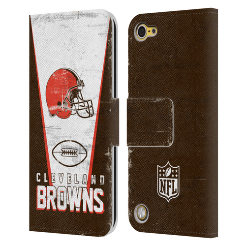 NFL Cleveland Browns Logo Art Banner Leather Book Wallet Case Cover For Apple iPod Touch 5G 5th Gen