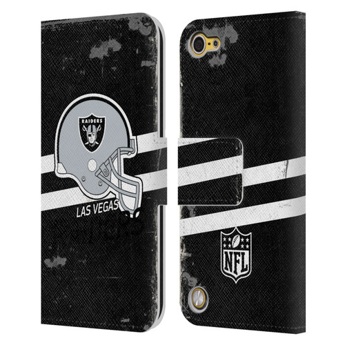 NFL Las Vegas Raiders Logo Art Helmet Distressed Look 100th Leather Book Wallet Case Cover For Apple iPod Touch 5G 5th Gen