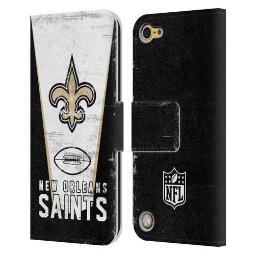 NFL New Orleans Saints Logo Art Banner Leather Book Wallet Case Cover For Apple iPod Touch 5G 5th Gen