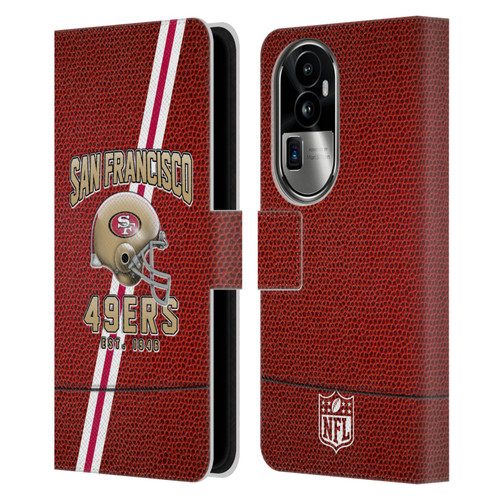 NFL San Francisco 49ers Logo Art Football Stripes Leather Book Wallet Case Cover For OPPO Reno10 Pro+