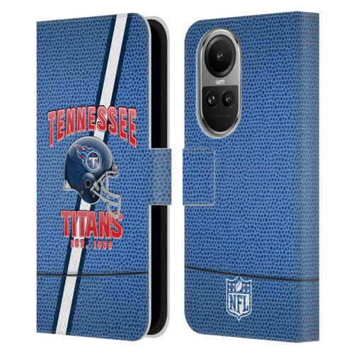 NFL Tennessee Titans Logo Art Football Stripes Leather Book Wallet Case Cover For OPPO Reno10 5G / Reno10 Pro 5G