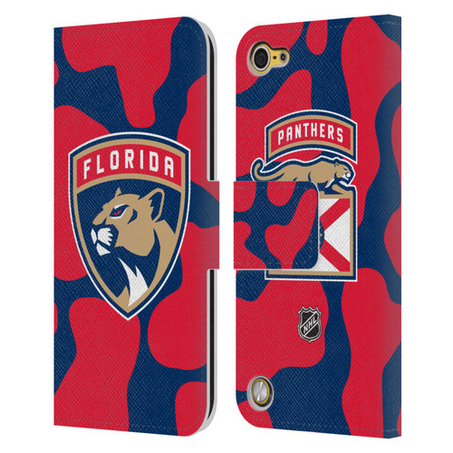 NHL Florida Panthers Cow Pattern Leather Book Wallet Case Cover For Apple iPod Touch 5G 5th Gen