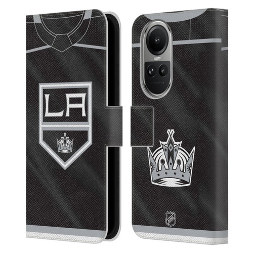 NHL Los Angeles Kings Jersey Leather Book Wallet Case Cover For OPPO Reno10 5G / Reno10 Pro 5G