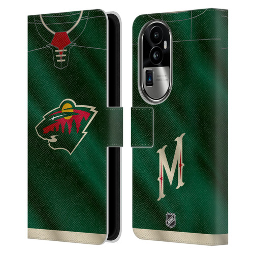 NHL Minnesota Wild Jersey Leather Book Wallet Case Cover For OPPO Reno10 Pro+