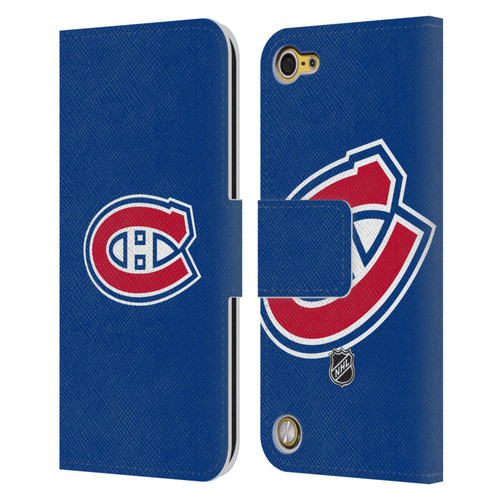 NHL Montreal Canadiens Plain Leather Book Wallet Case Cover For Apple iPod Touch 5G 5th Gen