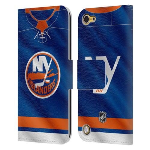 NHL New York Islanders Jersey Leather Book Wallet Case Cover For Apple iPod Touch 5G 5th Gen