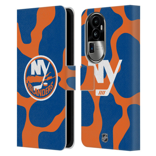NHL New York Islanders Cow Pattern Leather Book Wallet Case Cover For OPPO Reno10 Pro+
