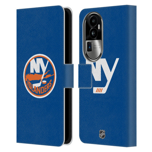 NHL New York Islanders Plain Leather Book Wallet Case Cover For OPPO Reno10 Pro+