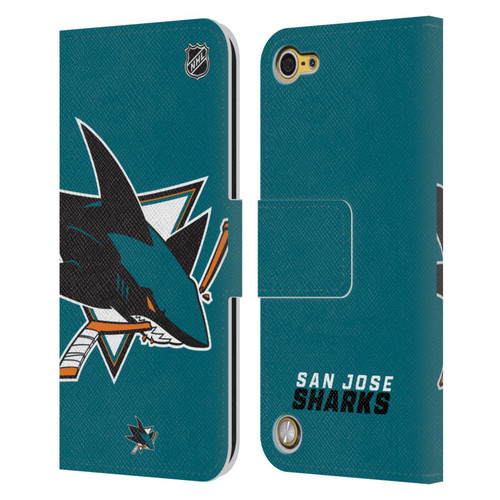 NHL San Jose Sharks Oversized Leather Book Wallet Case Cover For Apple iPod Touch 5G 5th Gen