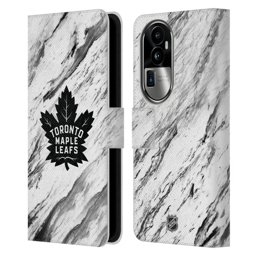 NHL Toronto Maple Leafs Marble Leather Book Wallet Case Cover For OPPO Reno10 Pro+