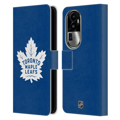 NHL Toronto Maple Leafs Plain Leather Book Wallet Case Cover For OPPO Reno10 Pro+