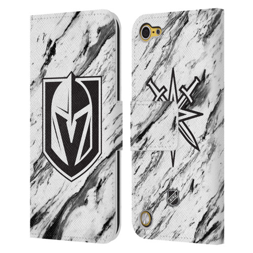 NHL Vegas Golden Knights Marble Leather Book Wallet Case Cover For Apple iPod Touch 5G 5th Gen