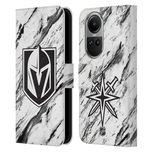 NHL Vegas Golden Knights Marble Leather Book Wallet Case Cover For OPPO Reno10 5G / Reno10 Pro 5G